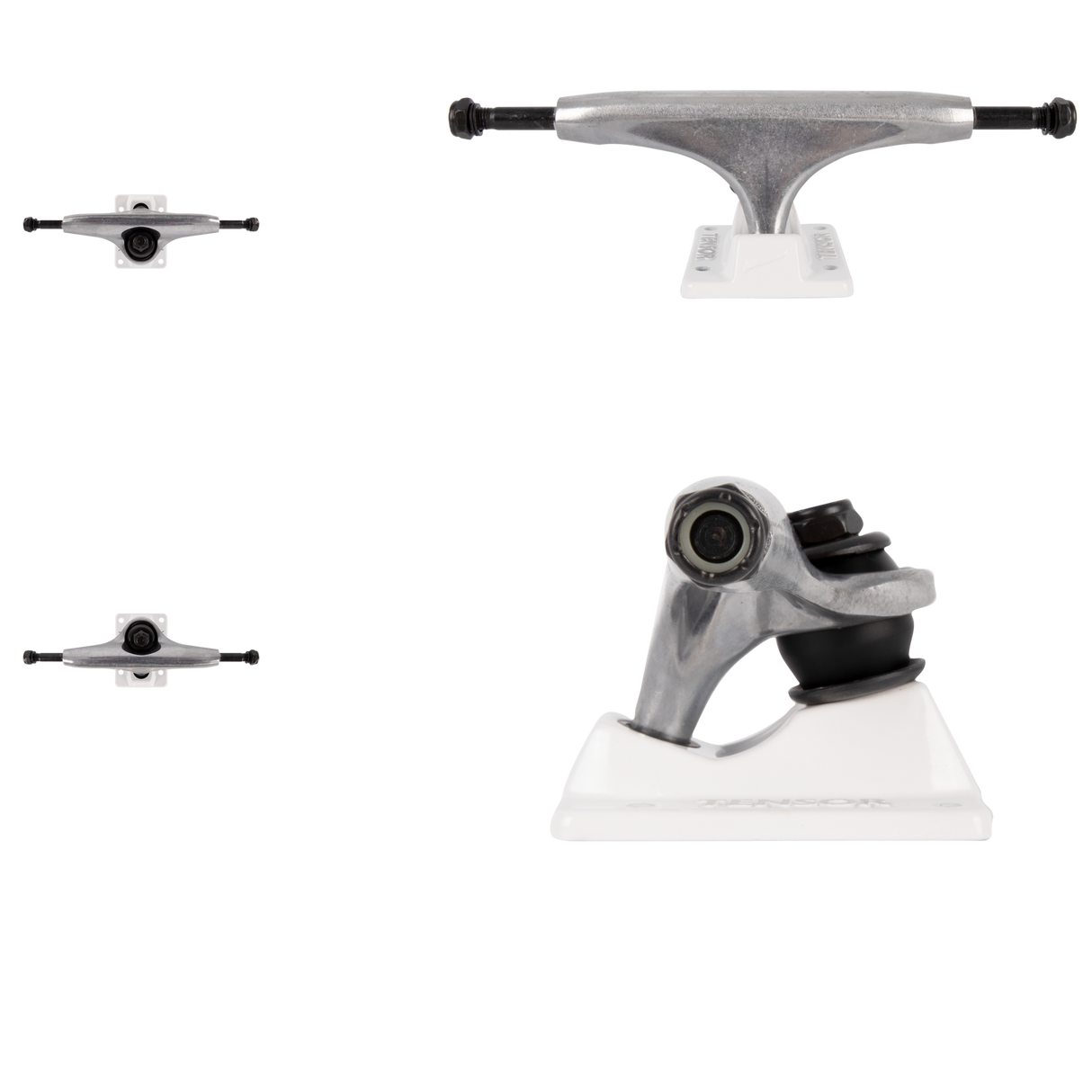 Tensor Alloys Skateboard Trucks - Raw/White 5.25"