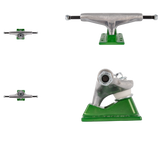 Tensor Alum Stencil Mirror Skateboard Trucks - Raw/Green 5.25"