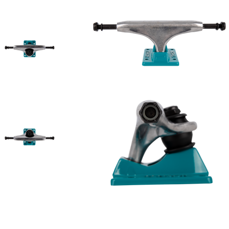 Tensor Alloys Skateboard Trucks - Raw/Aqua 5.25"