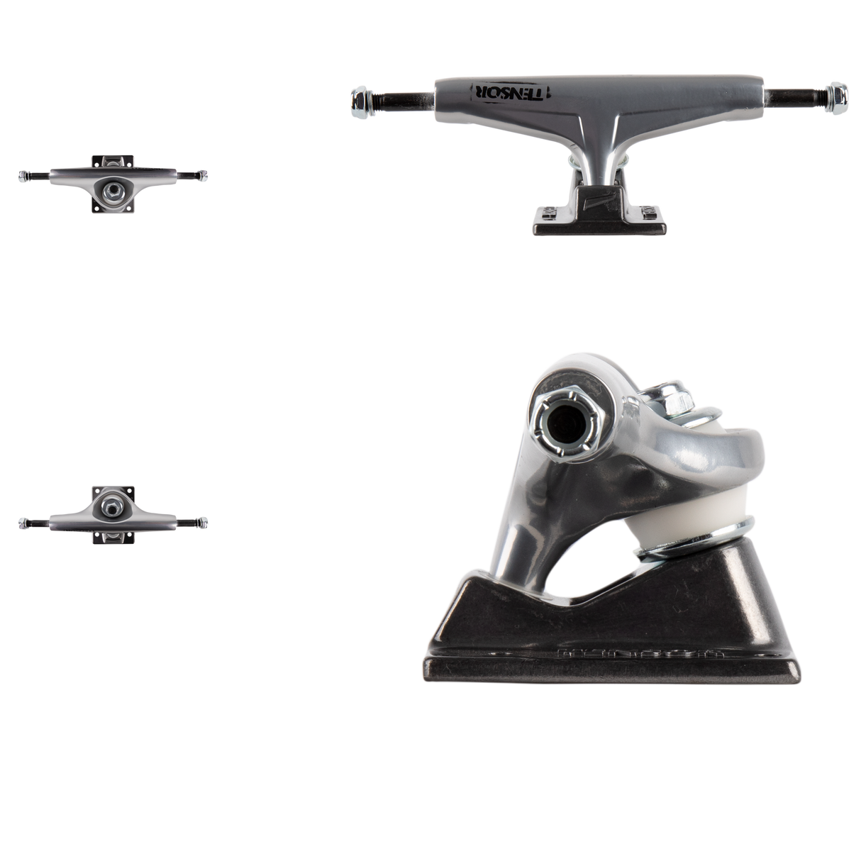 Tensor Stencil Mirror Skateboard Trucks - Raw/Black Fade 5.25''