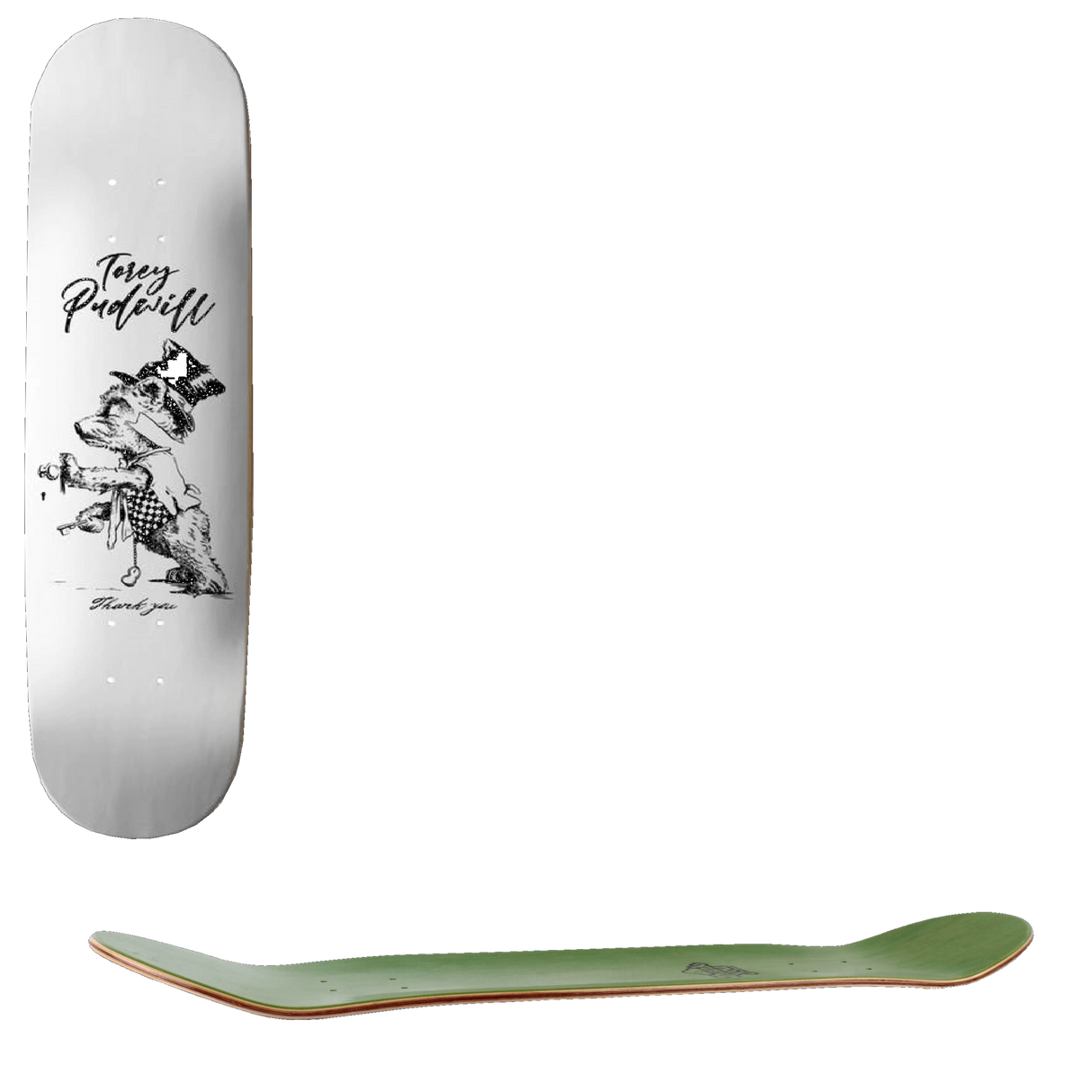 Thank You Tipsy Bear Pudwill Skateboard Deck 8.25''