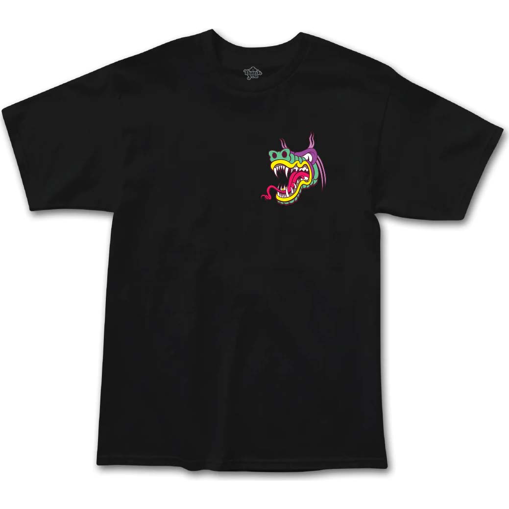 Thank You Dragon Snap T Shirt - Black