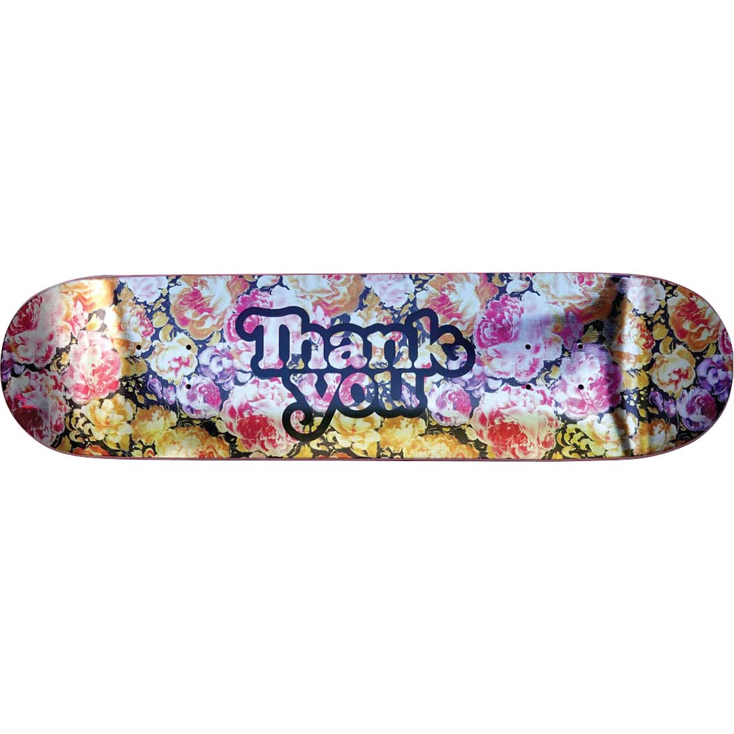 Thank You Floral Foil Logo Skateboard Deck 8.25"