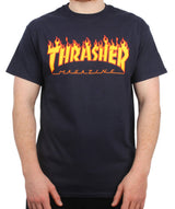 Thrasher Flame Logo T Shirt - Navy