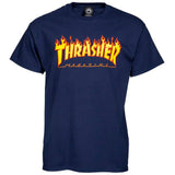 Thrasher Flame Logo T Shirt - Navy