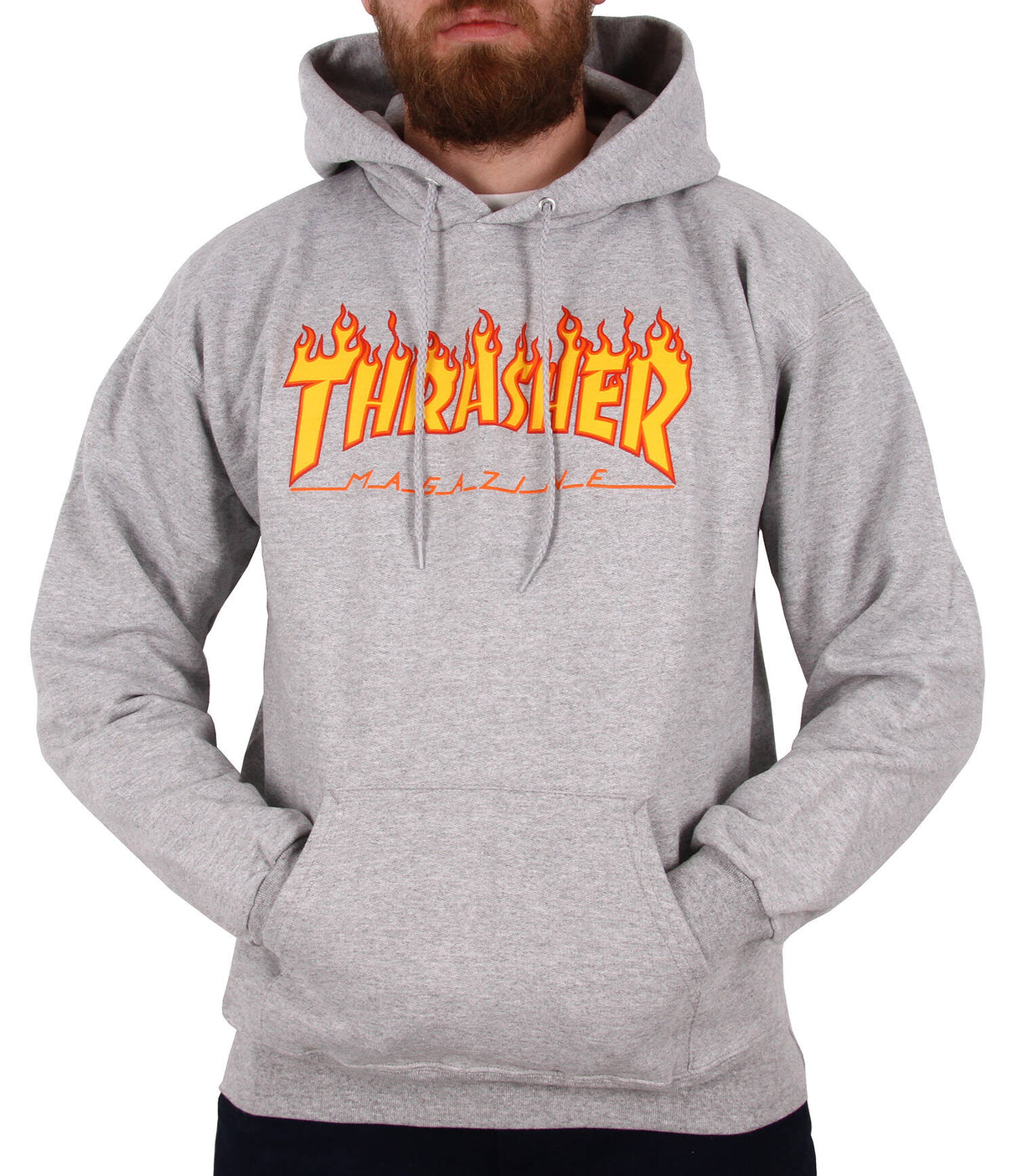 Thrasher Flame Logo Hoodie - Heather SML