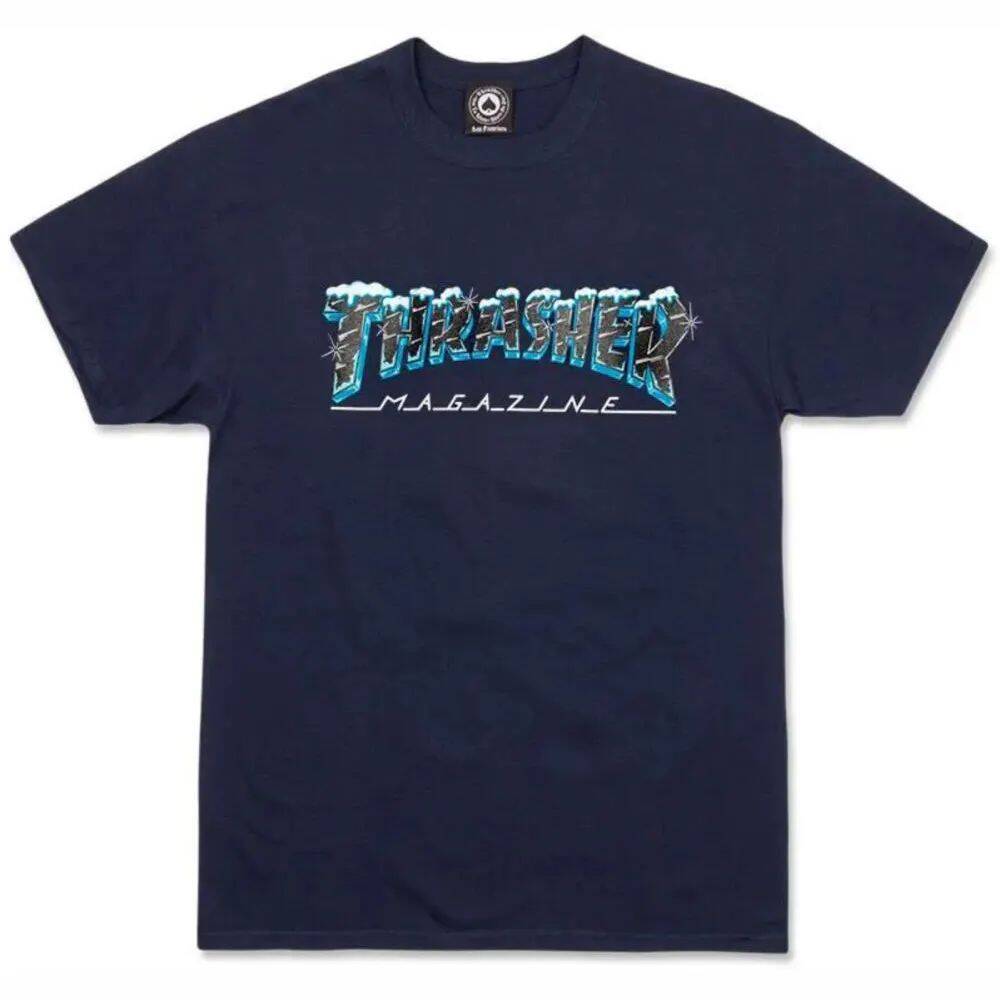 Thrasher Black Ice T Shirt - Navy