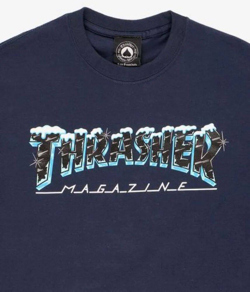 Thrasher Black Ice T Shirt - Navy