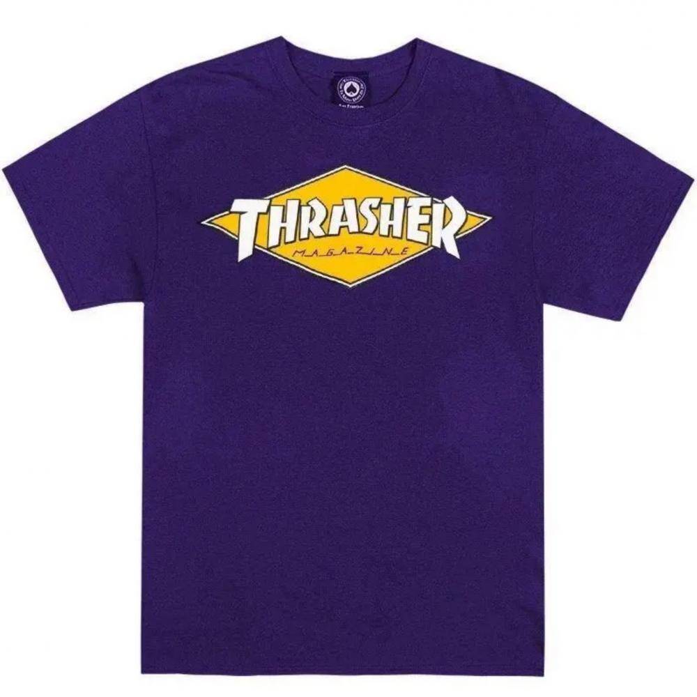 Thrasher Diamond Logo T Shirt - Purple MED