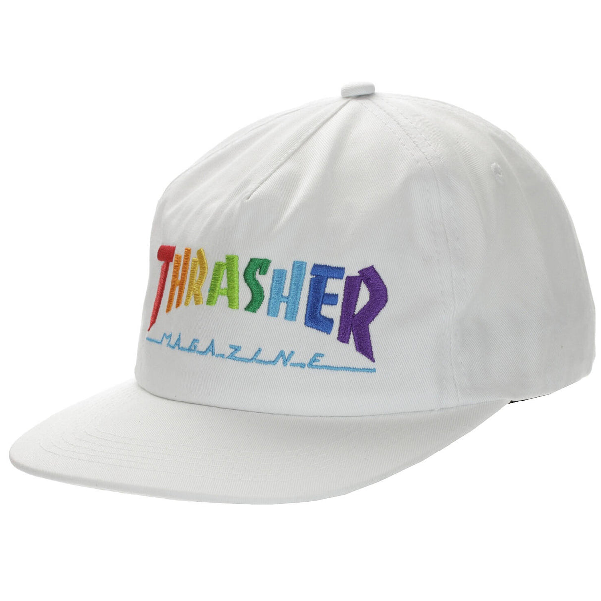 Thrasher Rainbow Mag Snapback Cap - White