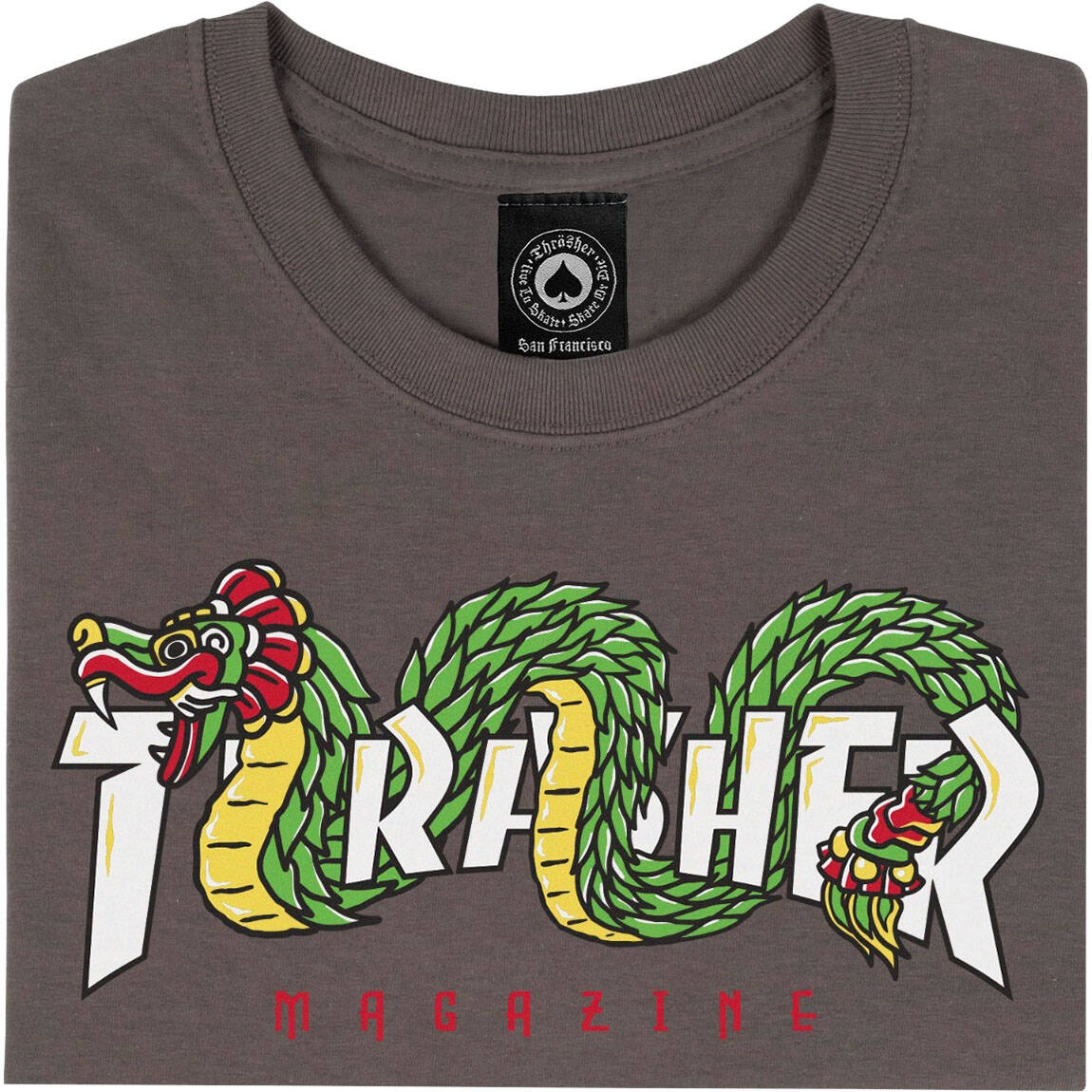 Thrasher Aztec T Shirt - Charcoal