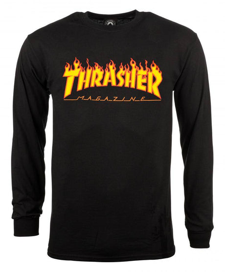 Thrasher Flame Longsleeve T-Shirt - Black LRG
