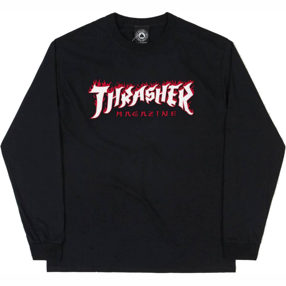 Thrasher Possessed Logo Long Sleeve T Shirt - Black
