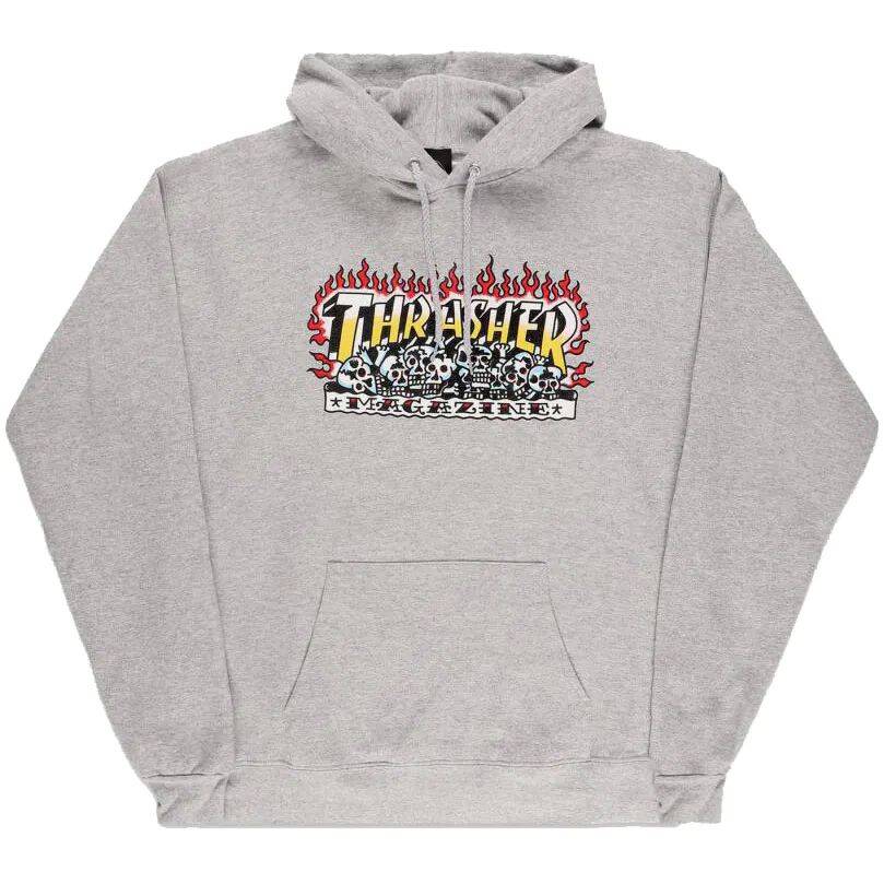 Thrasher Krak Skulls Hoodie - Heather Grey