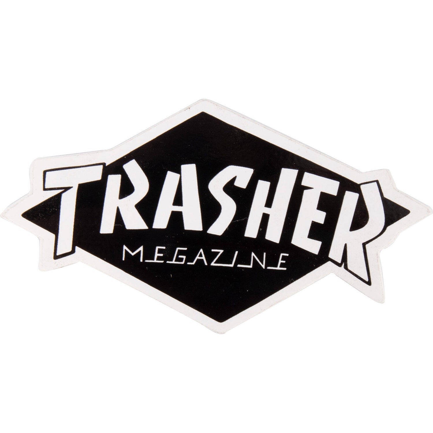 Thrasher Trasher Skateboard Sticker - Black/White