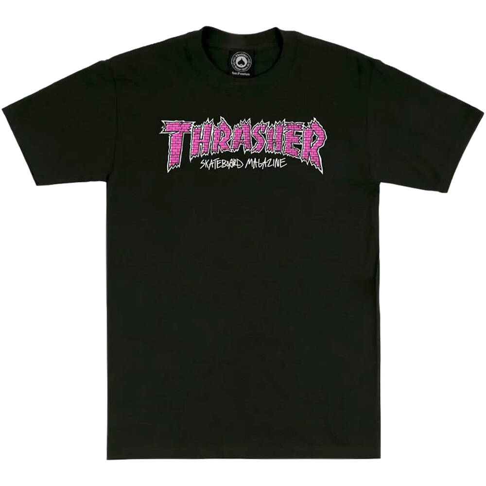 Thrasher Brick Logo T Shirt - Black