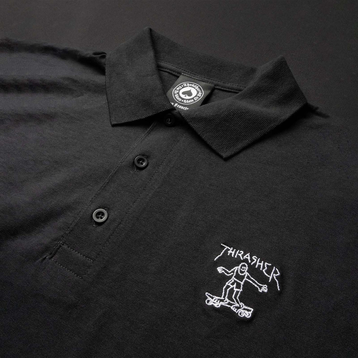 Thrasher Little Gonz Polo T Shirt - Black
