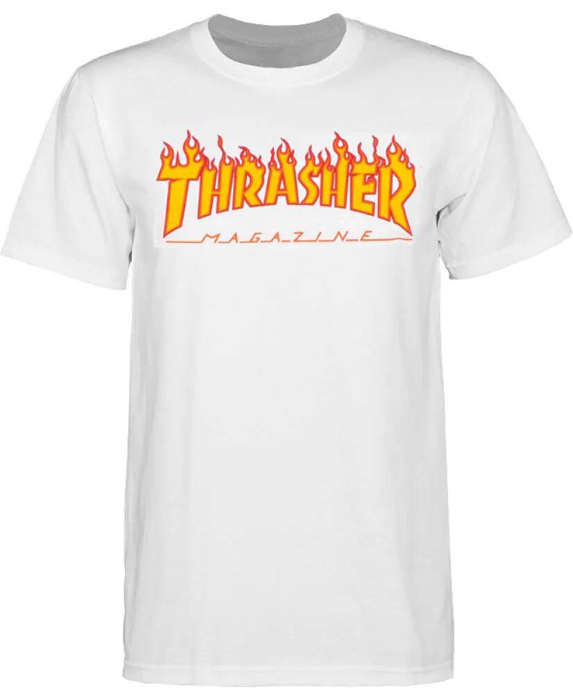 Thrasher Flame Logo T Shirt - White