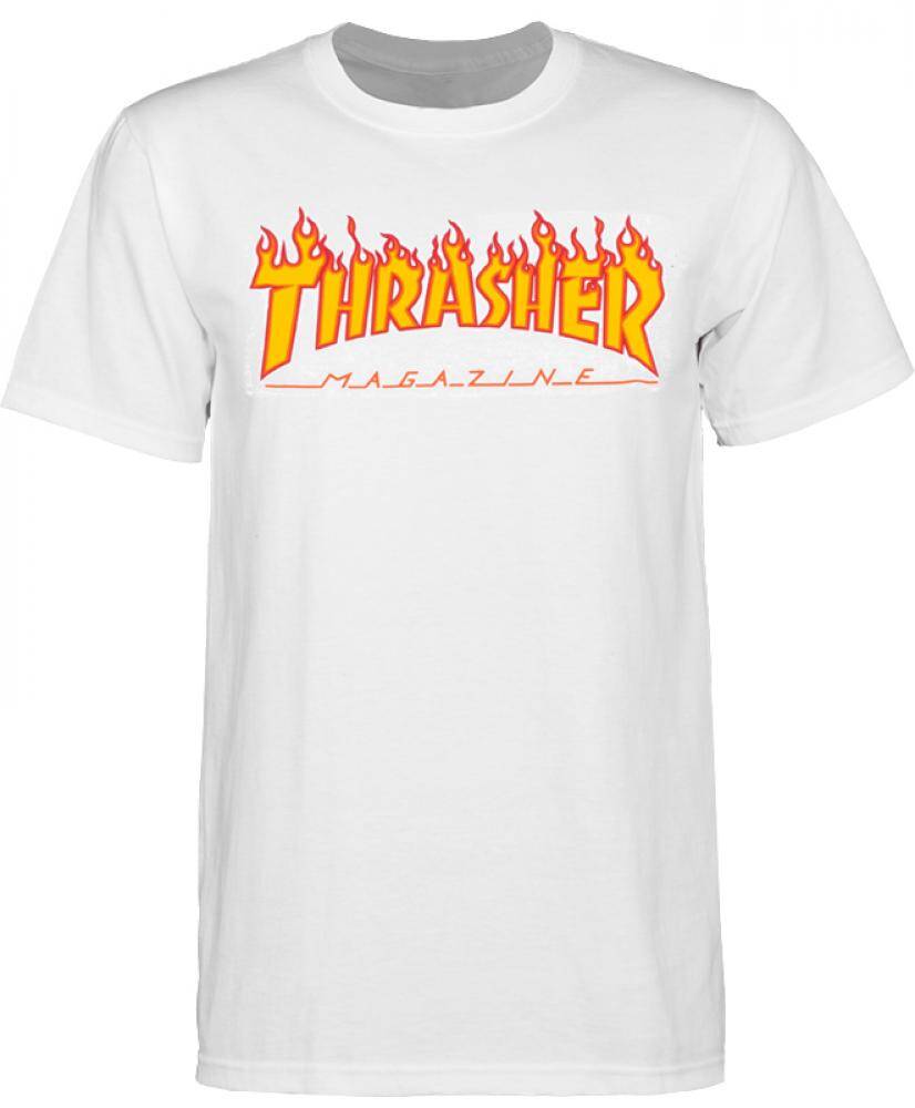 Thrasher Flame Logo T-Shirt - White