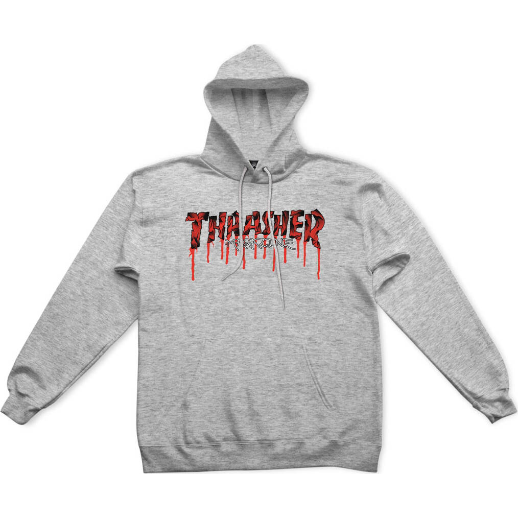 Thrasher Blood Drip Hoodie - Ash