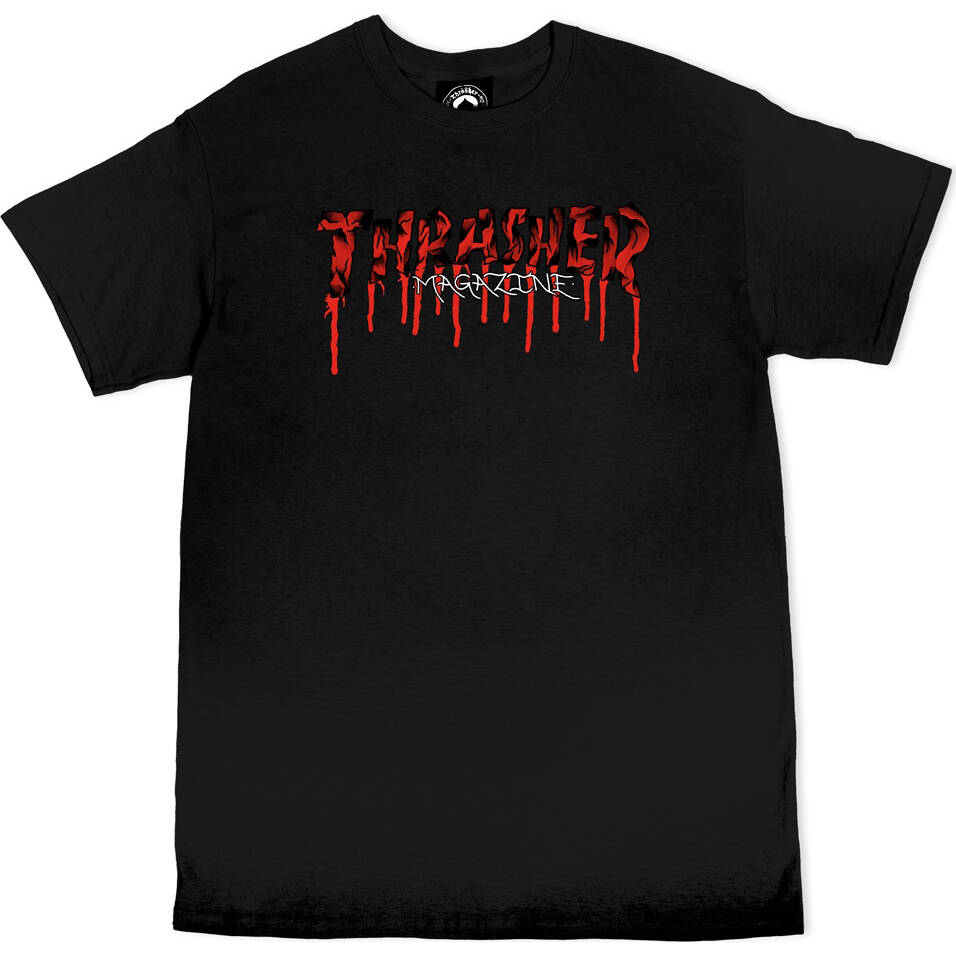 Thrasher Blood Drip T Shirt - Black