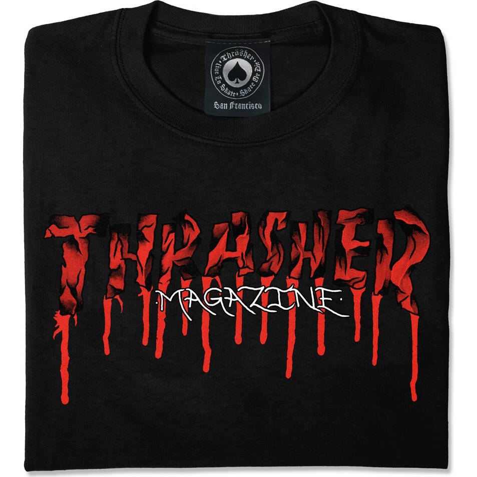Thrasher Blood Drip T Shirt - Black