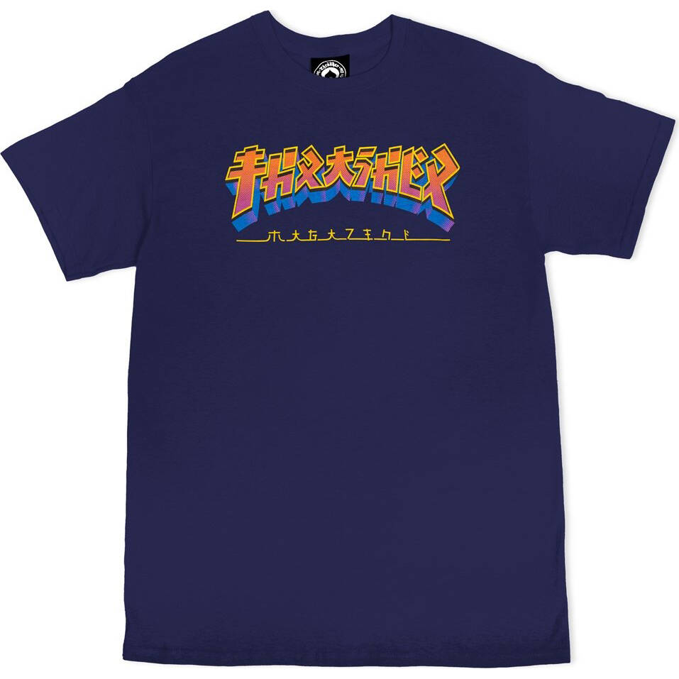 Thrasher Godzilla Burst T Shirt - Navy