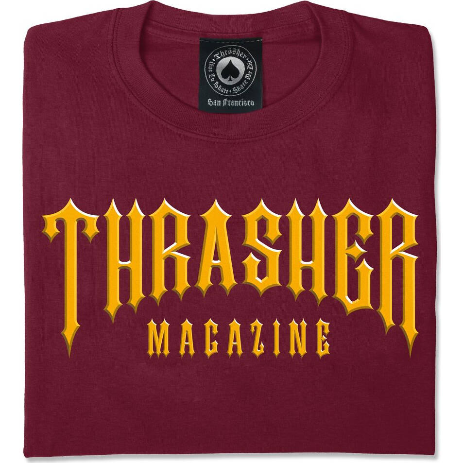 Thrasher Low Low Logo T Shirt - Maroon