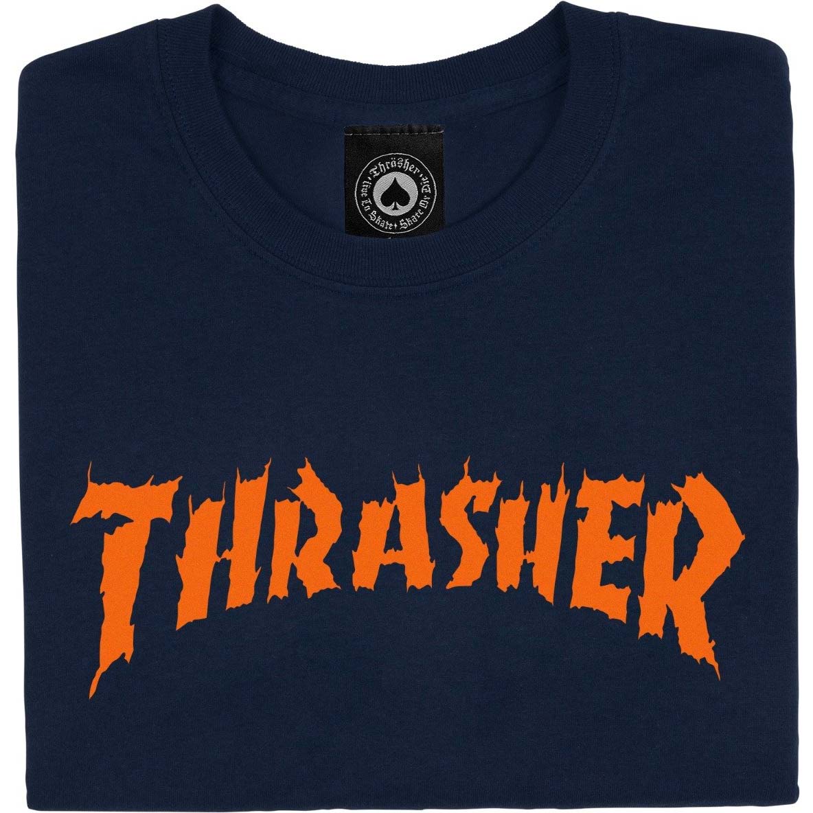Thrasher Burn It Down T Shirt - Navy