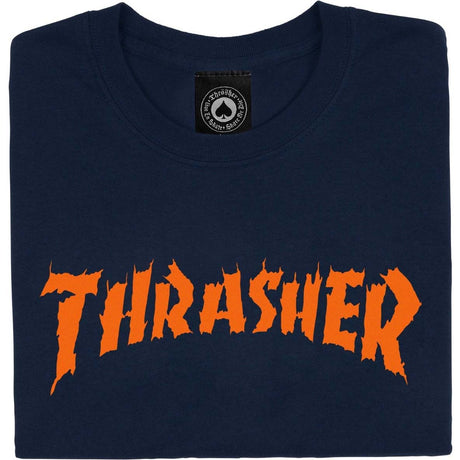 Thrasher Burn It Down T Shirt - Navy