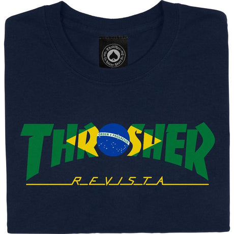 Thrasher Brazil Revista T Shirt - Navy