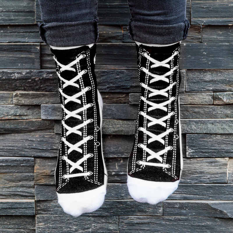 Tobar Silly Socks - Black Sneaker (Size 5-11)