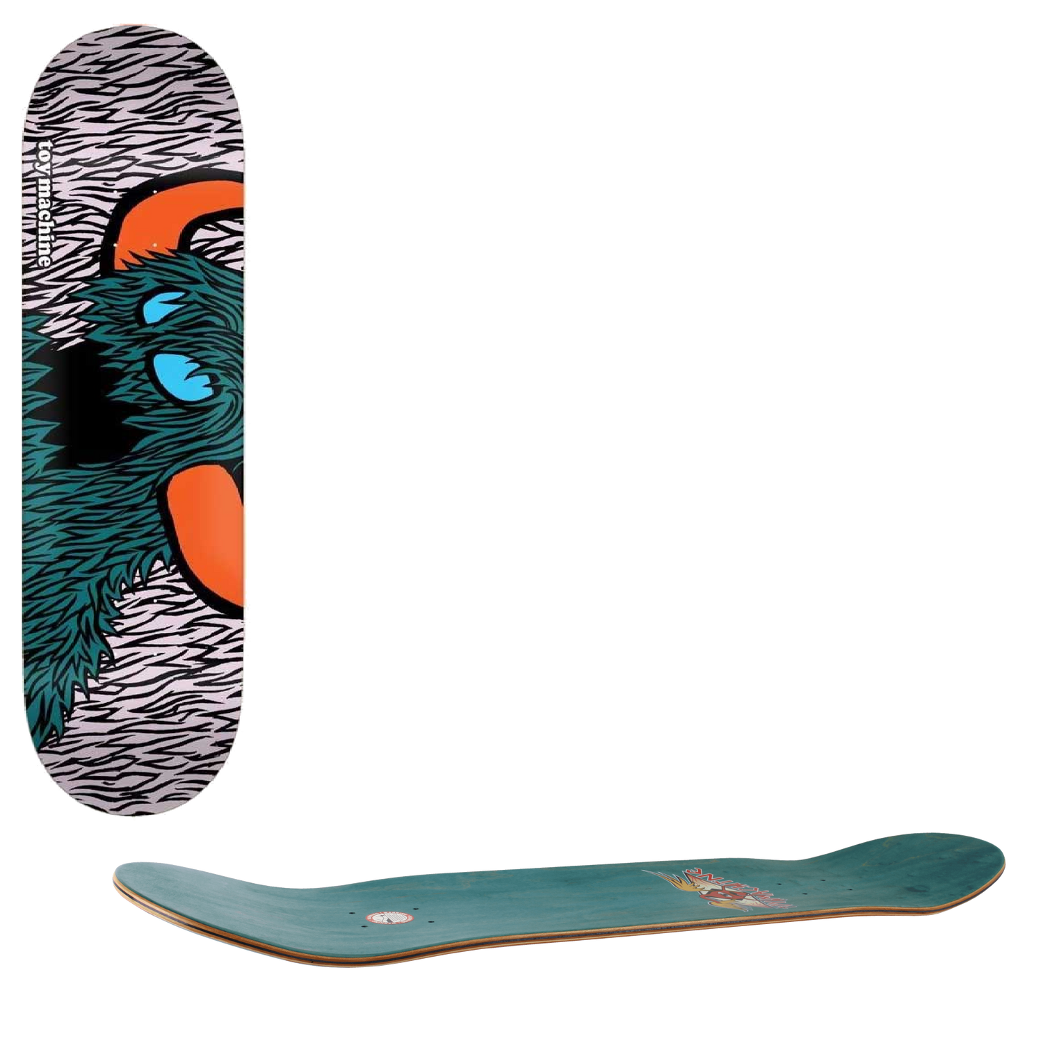 Toy Machine Vice Furry Monster Skateboard Deck - Teal 8"
