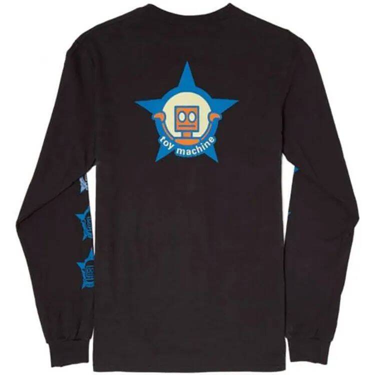 Toy Machine Robot Star Long Sleeve T Shirt - Black