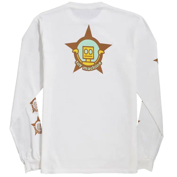 Toy Machine Robot Star Long Sleeve T Shirt - White