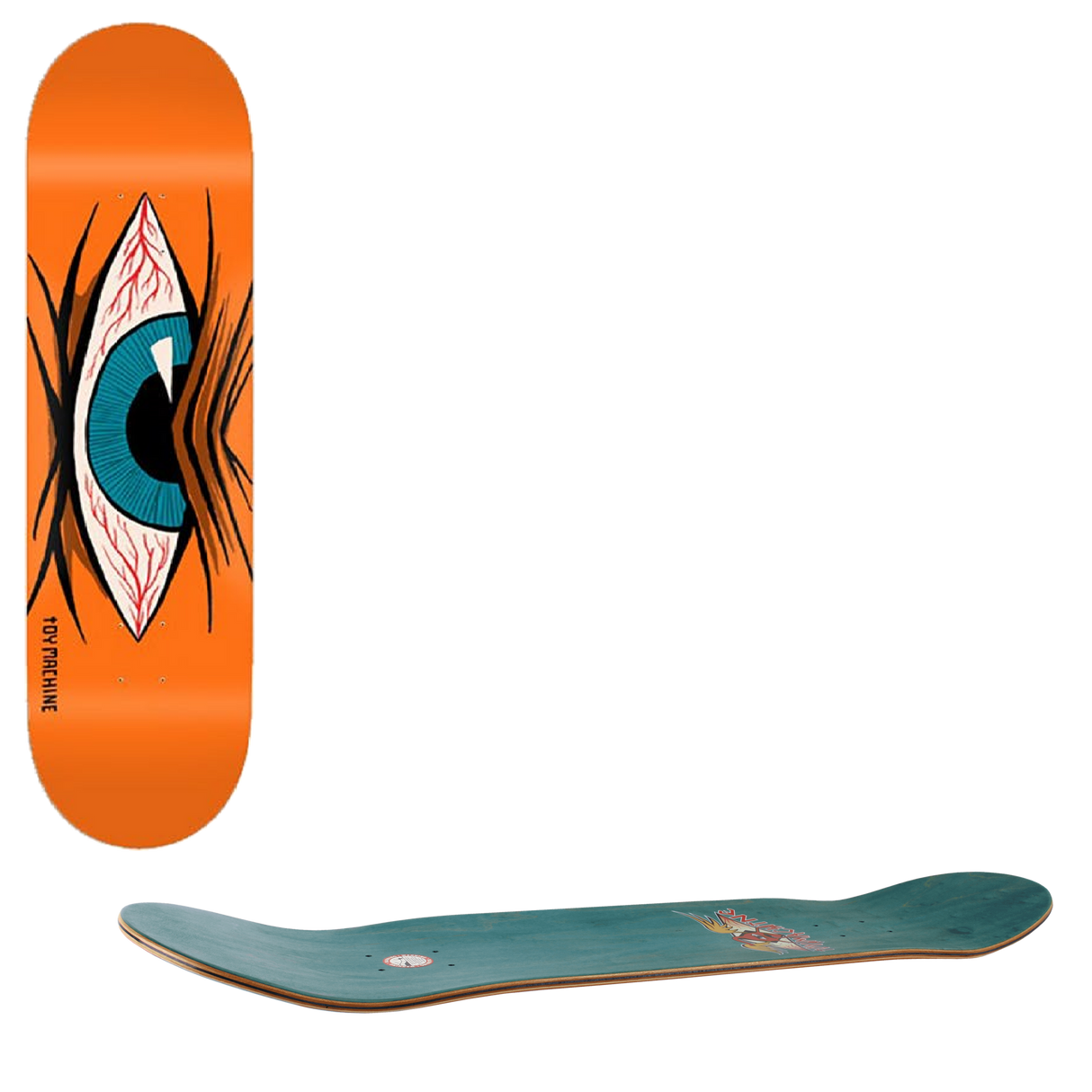 Toy Machine Mad Eye Skateboard Deck - Orange 8.38"