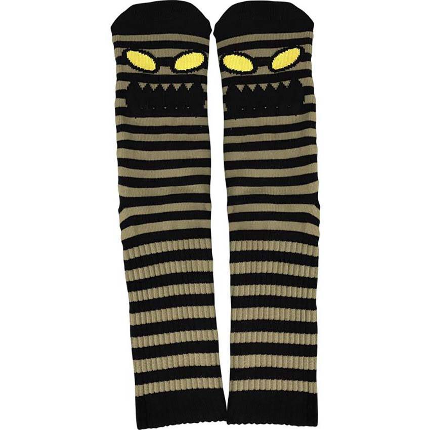 Toy Machine Monster Face Mini Stripes Socks - Khaki