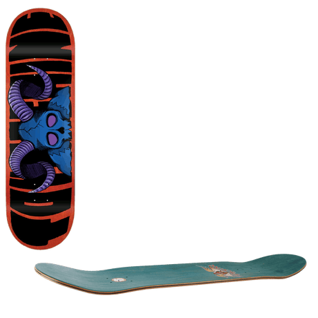 Toy Machine Horns Skateboard Deck - Blue 8"
