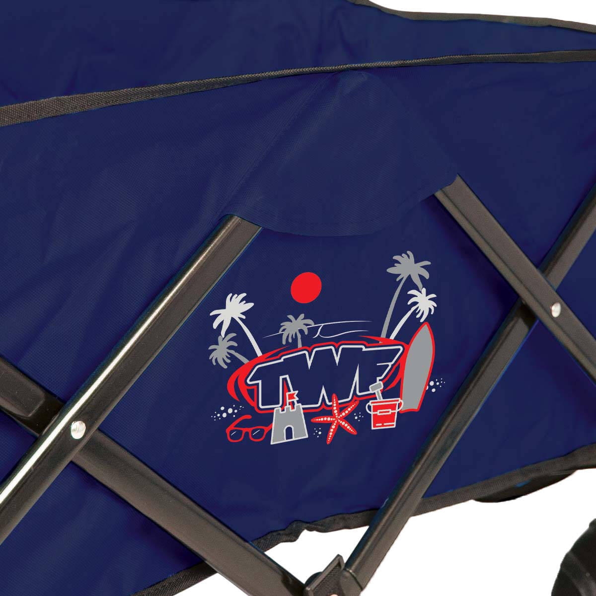 TWF Metal Beach Trolley - Navy/Black