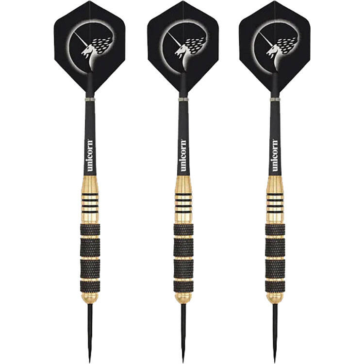 Unicorn Core Plus Win Brass 23g Darts - Black/Gold