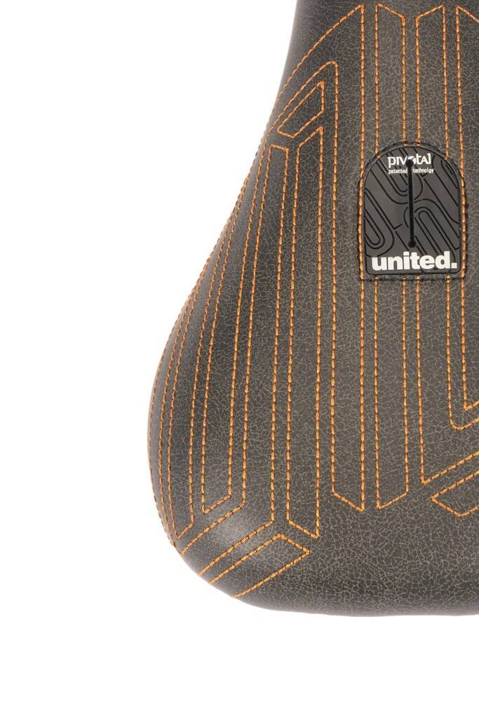 United Squad Fat Pivotal Seat BMX Seat - Black w/ Orange Stitch