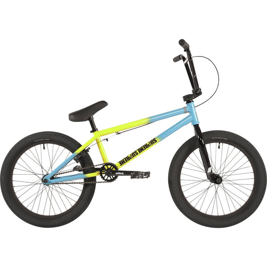United Supreme 20.75'' Complete BMX - Yellow/Turquoise Fade