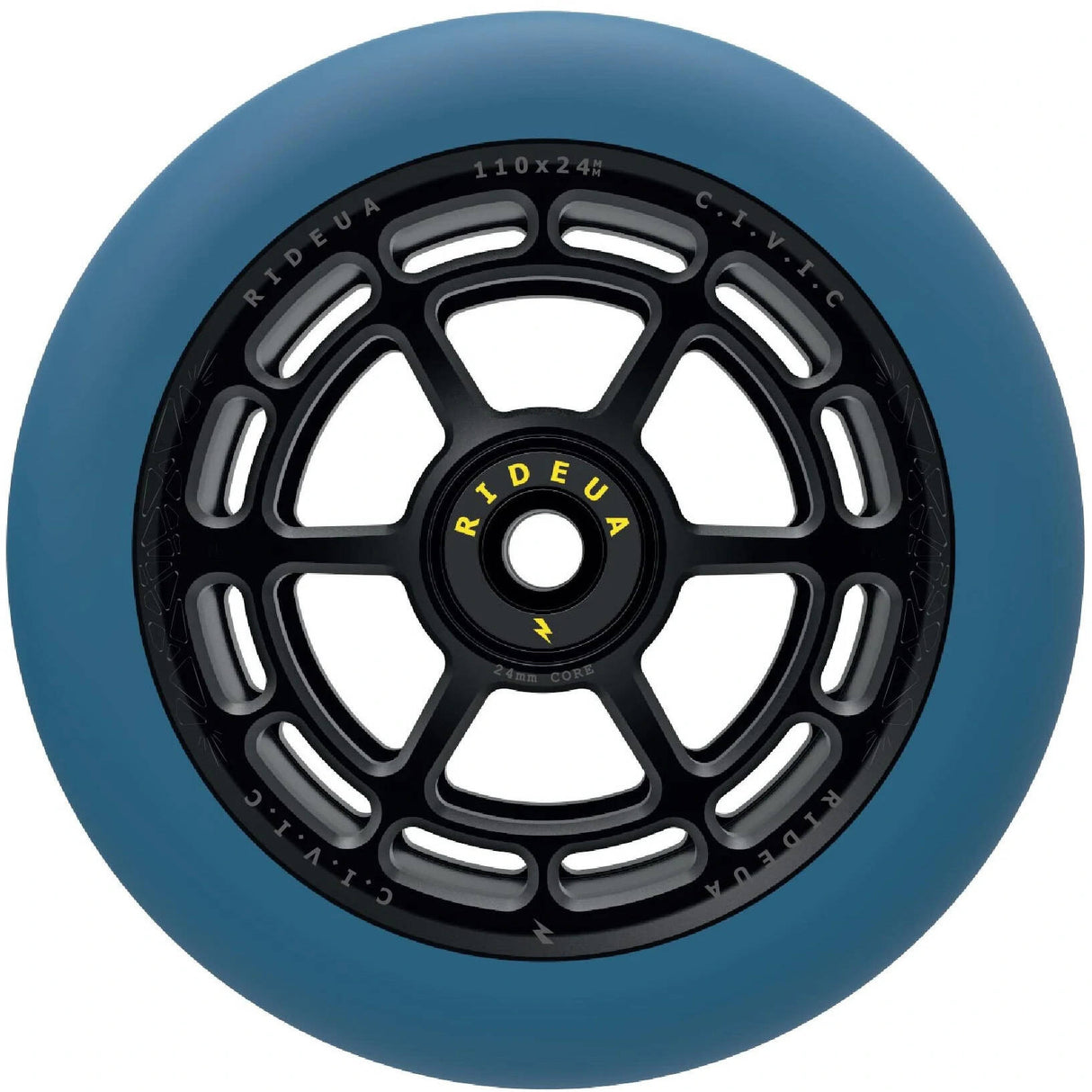 UrbanArtt Civic 110mm Scooter Wheels (Pair) - Arctic Blue/Black