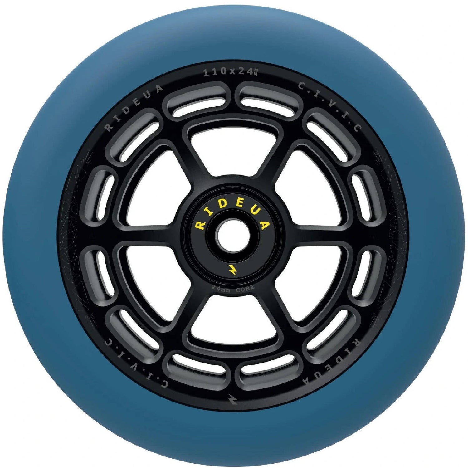 UrbanArtt Civic 110mm Scooter Wheels (Pair) - Arctic Blue/Black