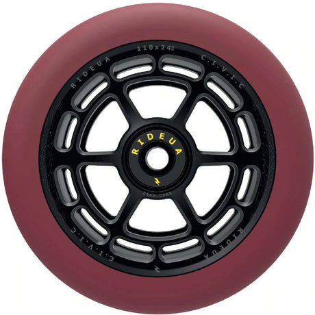 UrbanArtt Civic 110mm Scooter Wheels (Pair) - Autum Red/Black