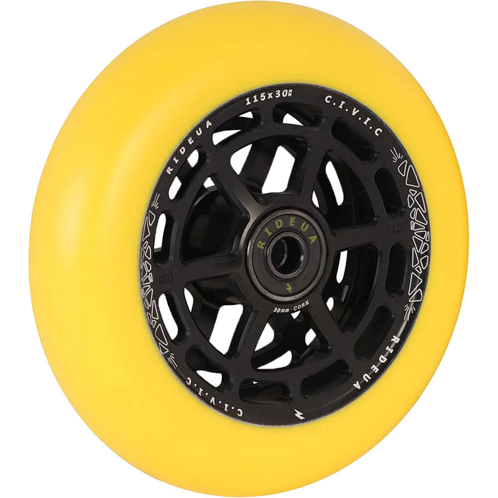 UrbanArtt Civic 110mm x 24mm Scooter Wheels (Pair) - Black/Yellow