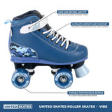 United Skates Vibe Quad Roller Skates - Camo Blue