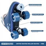 United Skates Vibe Quad Roller Skates - Camo Blue
