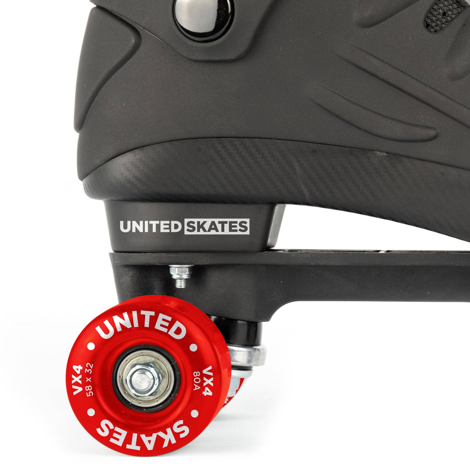 United Skates VX4 Quad Roller Skates - Black/Red