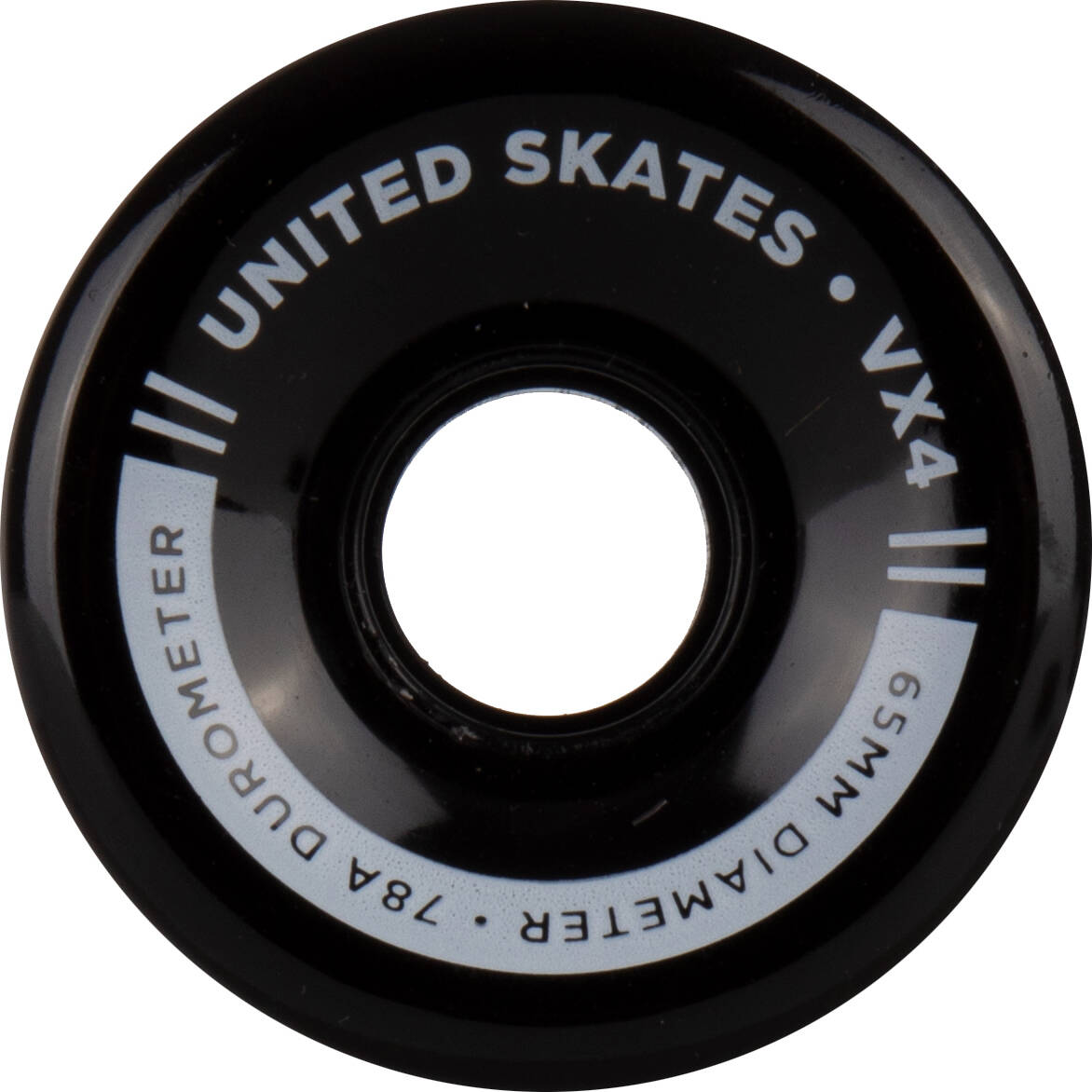 United Skates VX4 Elite 65mm x 36mm 78A Quad Roller Skate Wheels - Black